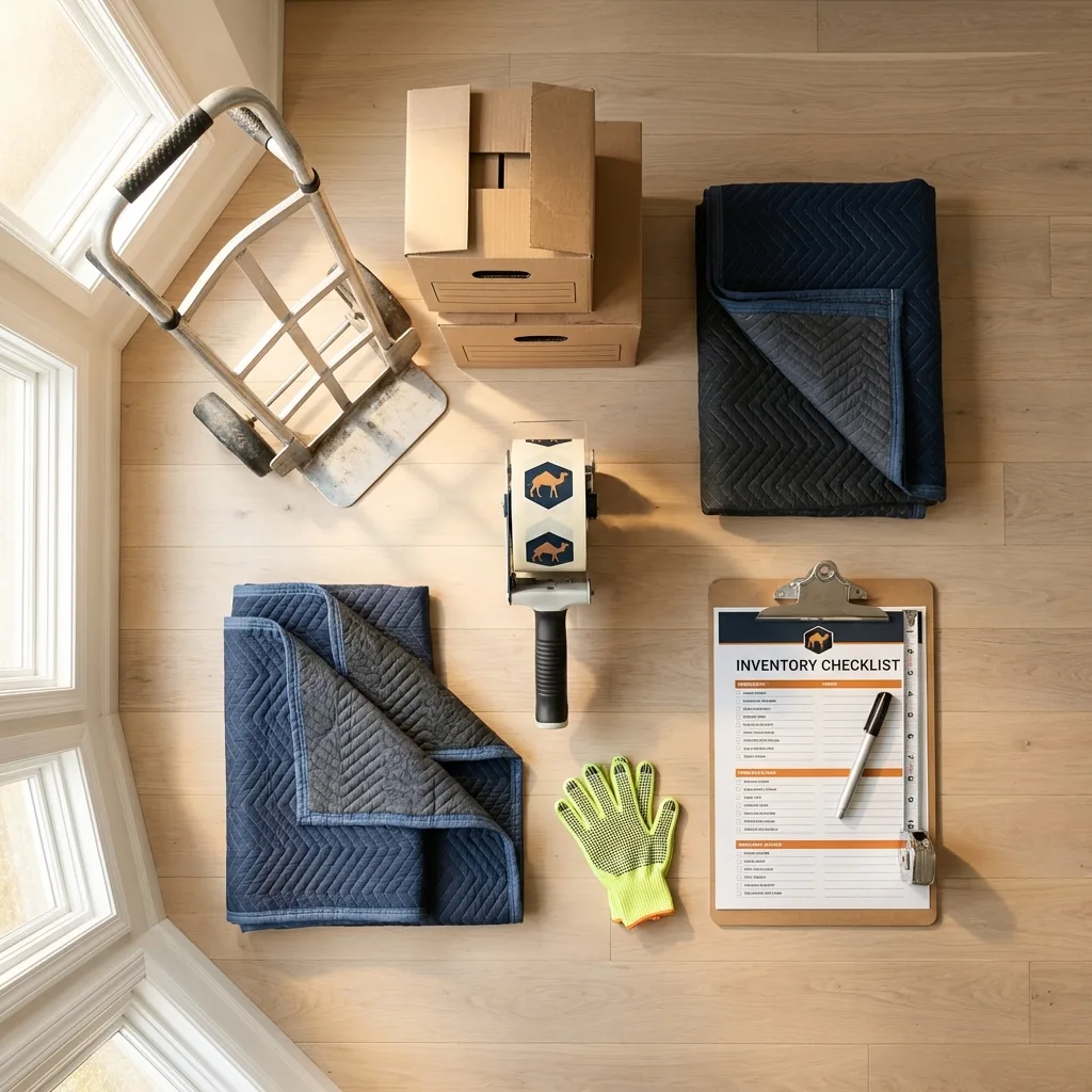 Professional moving supplies and packing materials layout for Wisconsin Rapids residential relocations